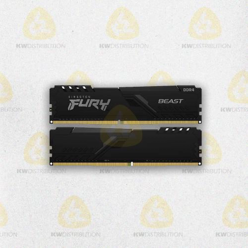 Barrette mémoire 16Go DIMM DDR4 Kingston Fury Beast PC4-25600 (3200 Mhz) (Noir)