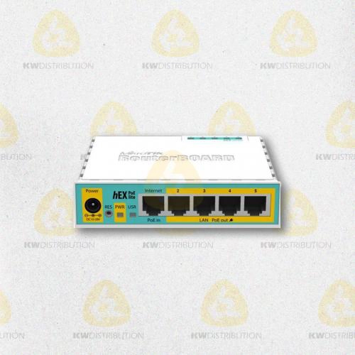 Mikrotik Routeur 5 ports  hEX PoE lite, Ethernet WAN, Fast Ethernet, Blanc