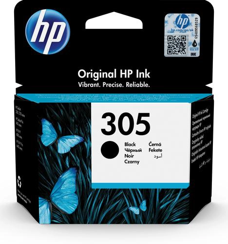 HP Cartouche d’encre noire 305 authentique, Rendement standard, Encre à pigments
