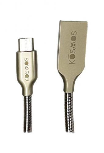KOSMOS Cable USB A to Micro USB with metal shell & metal jacket, grey, 1M