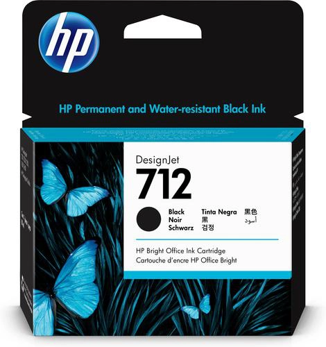 HP Cartouche d'encre DesignJet 712, noir, 80 ml, Rendement élevé (XL), Encre à p