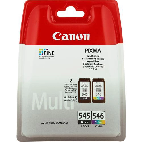 Canon Multipack de cartouches d'encre PG-545/CL-546 BK/C/M/Y, 2 pièce(s), Multi