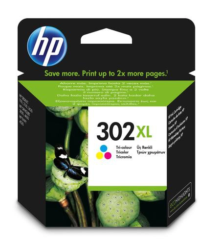 HP 302XL Cartouche d’encre trois couleurs grande capacité authentique, Rendement